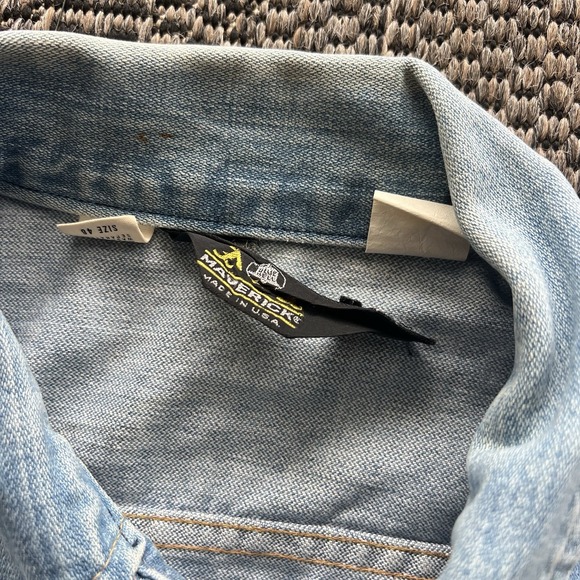 Vintage Blue Bell Maverick Jacket Adult 46 Blue Light Wash Trucker Denim 70s - Picture 3 of 14